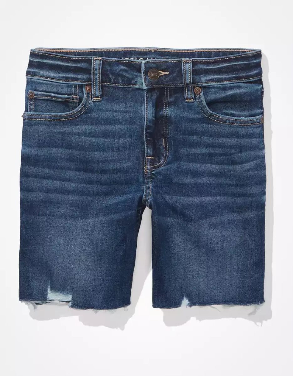 Shorts American Eagle AE Ne(x)t Level Denim Mince Bermuda Indigo Lavage Femme | OVD-95123202